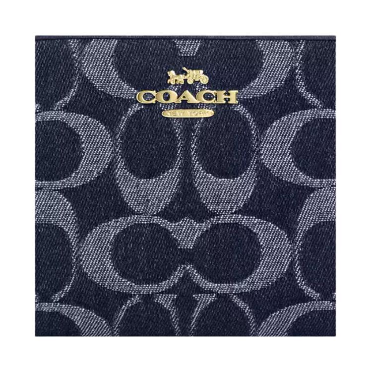 New COACH Coated Canvas Snap Closure Wallet Mini Women's Blue CAA86-IMXIA