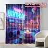 2pcs, 2D FLAT PRINTING Curtains (Without Rod) NeonBirthdayVibes Chic Fashionable Curtains Polyester Curtains Versatile All for