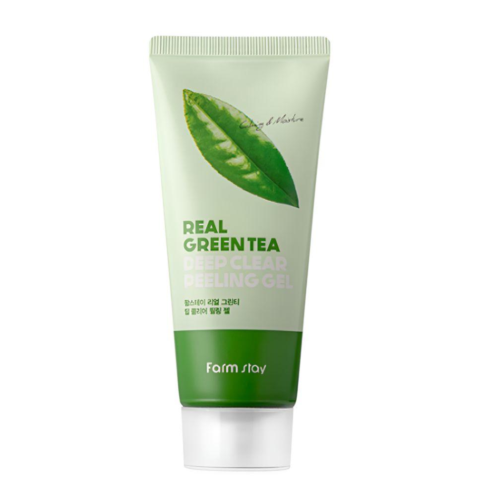 Farmstay Real Green Tea Deep Clear Peeling Gel Gentle Exfoliating Face Peeling Gel 100ml x 2