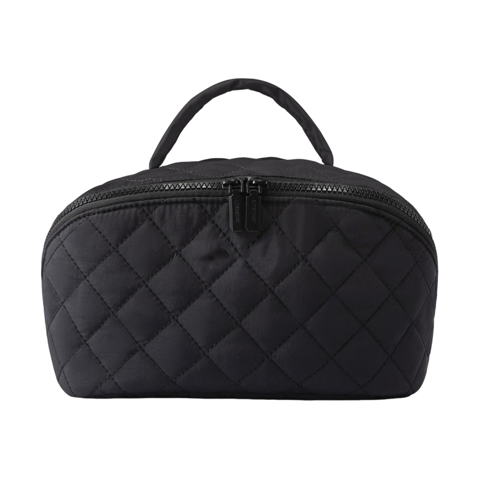 

Cotton Travel Toiletry Bag with 5 Dedicated Pockets Toiletry Organizer with Handle for Women Toiletries Accessories Brushes чёрный