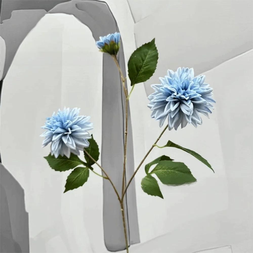 New 72cm Artificial Dahlia Flower 3 Heads Long Branch Faux Flower Floral Arrangement Hydrangea Flower Wedding Decor