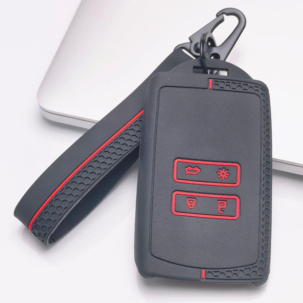 Key Fob Cover for Renault Koleos Kadjar Megane Talisman Espace Clio Scenic with Keychain Anti-Scratch Guard Shockproof Protection Soft Grip Texture