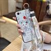 Kickstand Anti-knock Phone Case For OPPO F7 Ring Protective Wrist Strap Phone Holder Wristband Dirt-resistant Durable