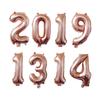 32inch Gold Rose Blue Silver Number Aluminum Film Balloons Digital Baby Shower Christmas Wedding Happy Birthday Party Decoration