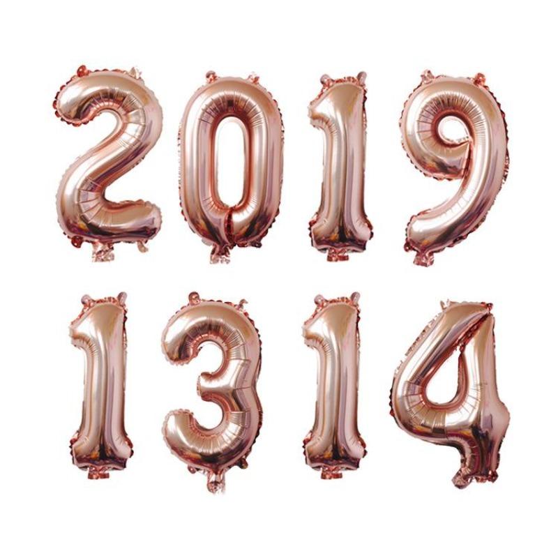 32inch Gold Rose Blue Silver Number Aluminum Film Balloons Digital Baby Shower Christmas Wedding Happy Birthday Party Decoration