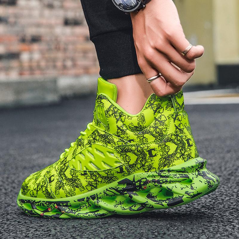 Fashion Graffiti Shoes Mens Outdoor Shoes Sports Running Shoes PU Leather