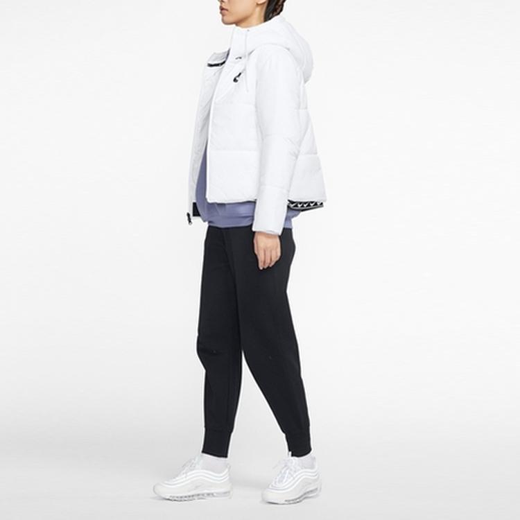 Nike Sportovní Logo Teplá Ležérní Sportovní Bavlněná Bunda s Kapucí Dámská Bunda Plachetnicově Bílá CV8668-133