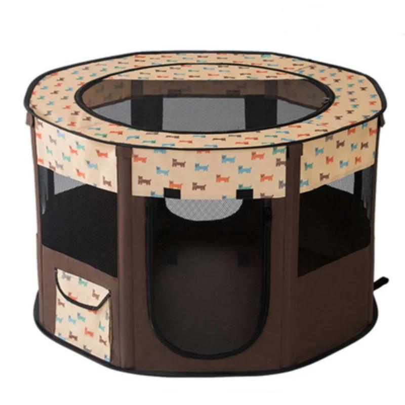 Foldable camping outdoor cat and dog house portable breathable tent round pet production box maternity supplies dog bed fence