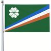 2D Flat, 1pc Kwajalein Atoll Flag, Fresh Green Background with White And Orange Stripes, Durable, Indoor And Outdoor Decor, Suitable for Courtyards, G