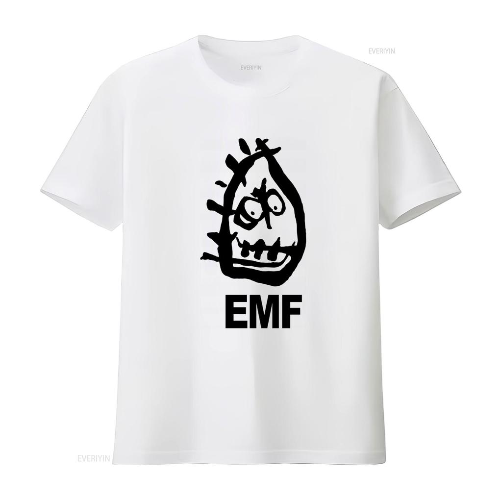 Rare EMF Alternative Rock Band Concert Tour Print T Shirt Vintage Washed Unisex Comfortable Streetwear Versatile