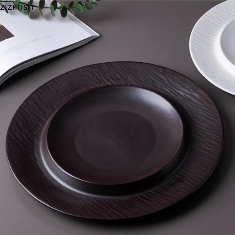 Runder Keramik-Speiseteller, Suppenteller, Steakteller im westlichen Stil, Obstteller, Salatschüssel, Sushi-Teller, Dim-Sum-Teller, Stachelscheibe