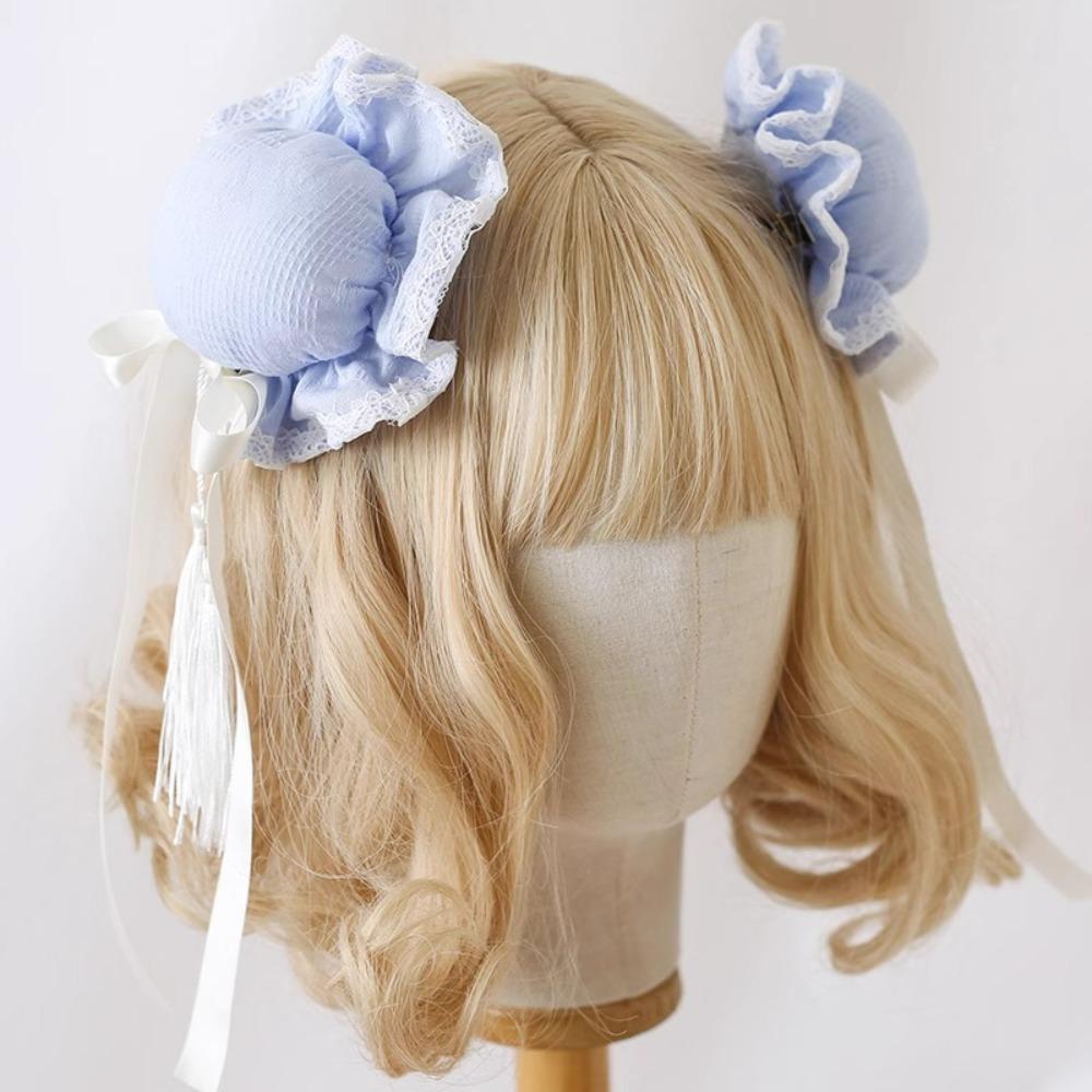 Women's Harajuku Steampunk Headwear Edge Clip Accessories Girls Chinese Style Bun Headpiece Tassel Lolita Y2K Gothic Hairpins