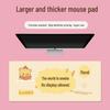Extra Large Doodle Text Mouse Pad with Lock Edge - Thick, Durable Keyboard Desk Mat