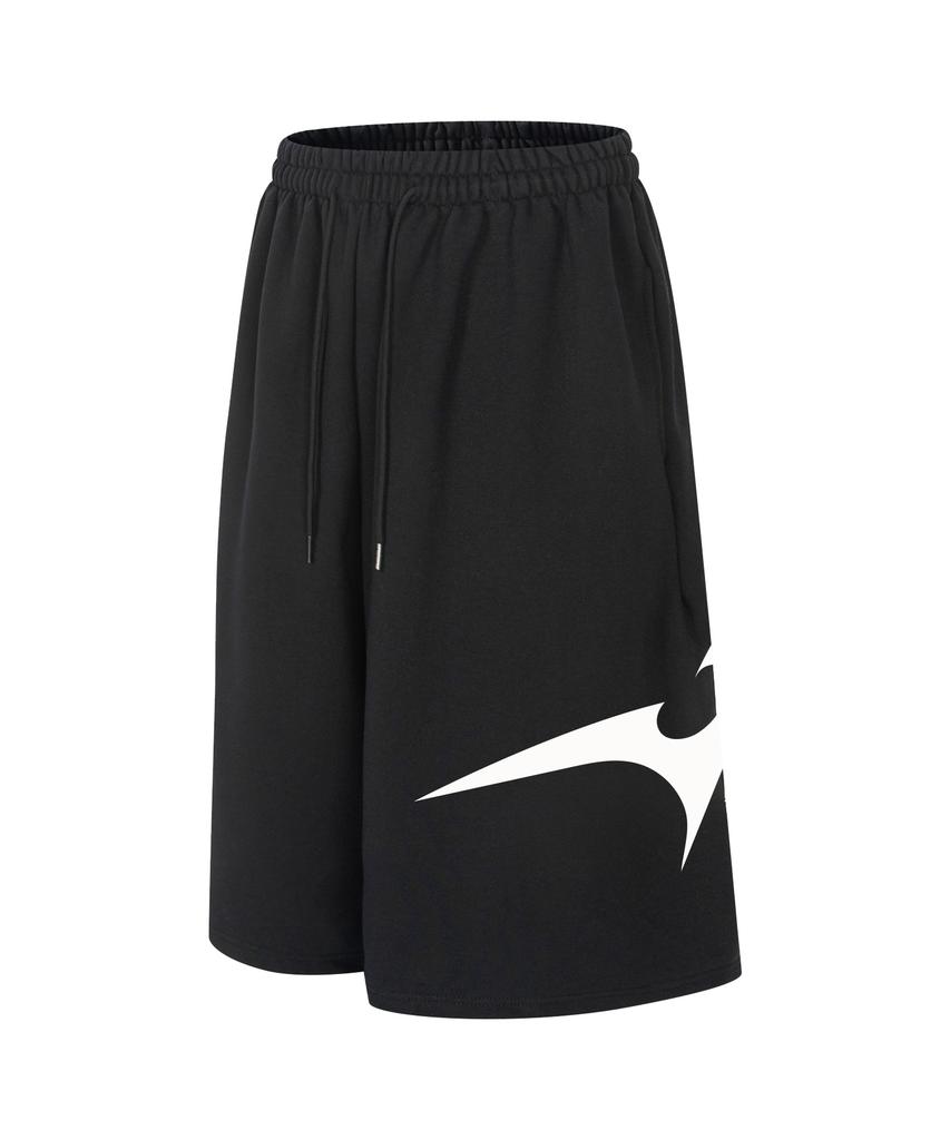 BATTRACT Side Big Bet Logo Knee-Length Bermuda Shorts Black