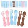 6 ks Dětská lžička Silikonová Měkká Bez BPA Hladký Vzhled Krmící lžička Nebesky modrá Světle růžová Hnědá