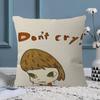 YYoshitomo Nara Art Lovely melancholy Pillow Sofa Decorative Home Doublesided Printing Short Plush Cute Cushion Cover