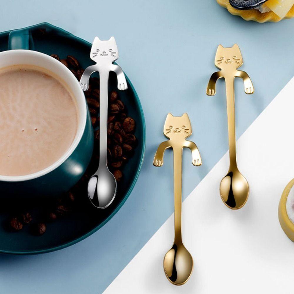Long Handle Stainless Steel Coffee Drinking Dessert Spoon Coffee Spoon Stirring Spoons Teaspoon