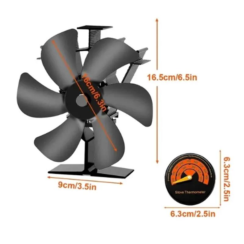 Hot Sell 6 Blades Stove Fan Heat Powered Fireplace Fan Log Wood Burner Eco-fan Quiet Fan Home Winter Warm Heat Distribution