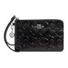 Coach Corner Zip Ristretto 16 Leather Handbag With Iconic Heart Charm Women Handbags Black CDY96-SVBK