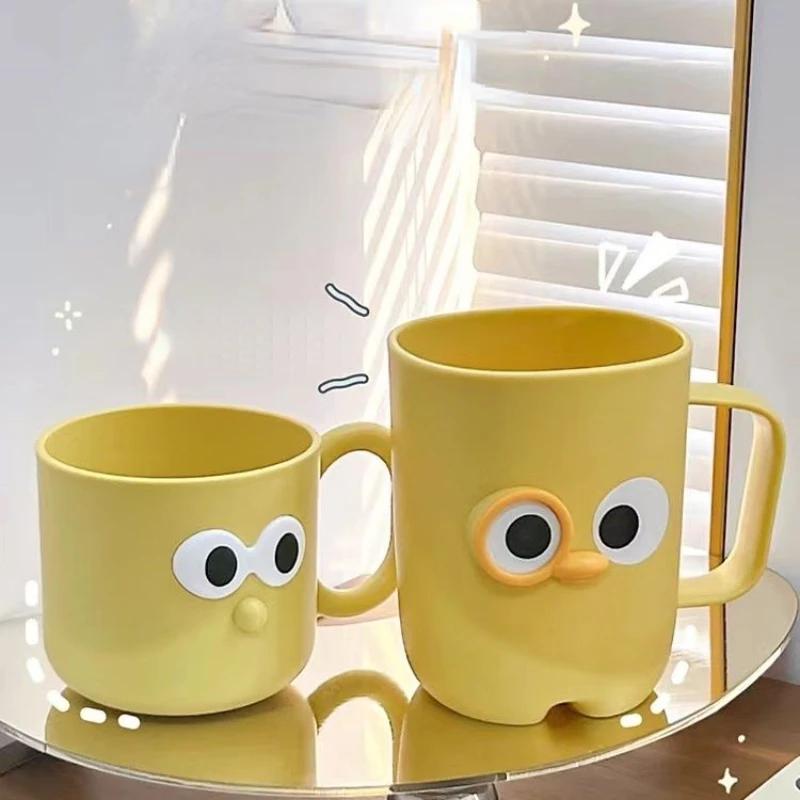 3D Cartoon Mouthwash Cups for Home Use, High Beauty Coffee Cup with Handle, Student Couple Toothbrushing Cup,Christmas Gift