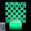 3D Chess Night Light Lamp Illusion 16 Color Changing Table Desk Decoration Lamps Led Christmas Gift with Acrylic Flat ABS Base USB Cable Toy