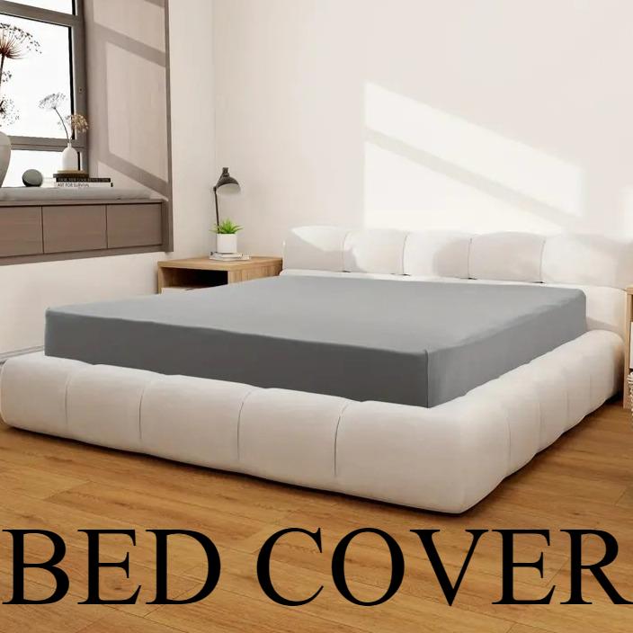 1PC Solid Color Bed Sheet, Comfortable Fitted Sheets, Deep Pocket Mattress Protective Cover Bedding Collection Smooth Texture
