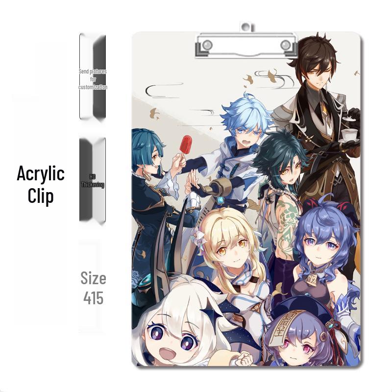 Anime Style Acrylic Clipboard and File Folder with Thickened Writing Pad
