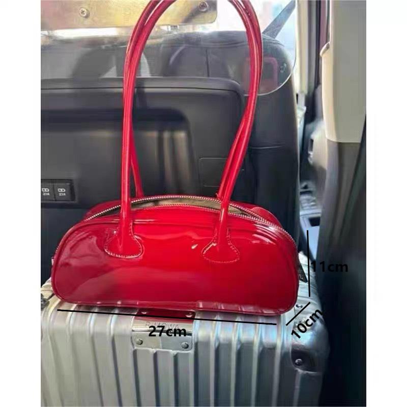 New Trendy Simple Shoulder Bags for Women Fashion Female PU Leather Underarm Top Handle Bags Versatile Ladies Red Handbags
