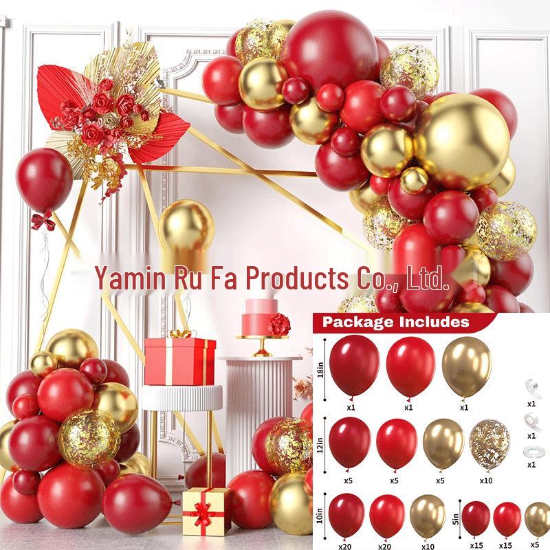 Red Pink Balloon Set for Weddings, Openings, and Event Arch Decorations