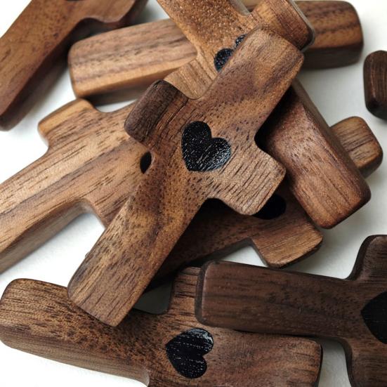 Handcrafted Wooden Fidget Cross Pocket Prayer Cross Fingertip Stress Relief Cross Gadget