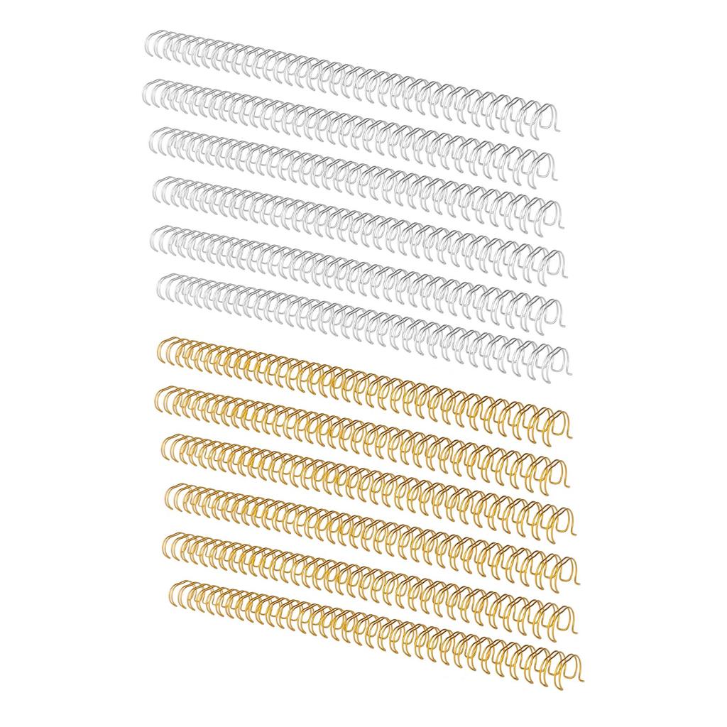 100PCS Spiral Binding Coils 34 Loops 3:1 Pitch  Paper Double Wire Binding Spines 120 Sheets Capaci