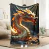 1pc Dragon Theme Fleece Blanket - Extra Large Soft & Breathable All-Season Bedspread/Throw - HD Digital Print Dragon Design In G