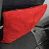 NOORA Genuine Lambskin Red Suede Leather Cushion Cover, Dining Cushion, Leather Car Seat Cover, Leather Throw Case, Gift Pillow Case