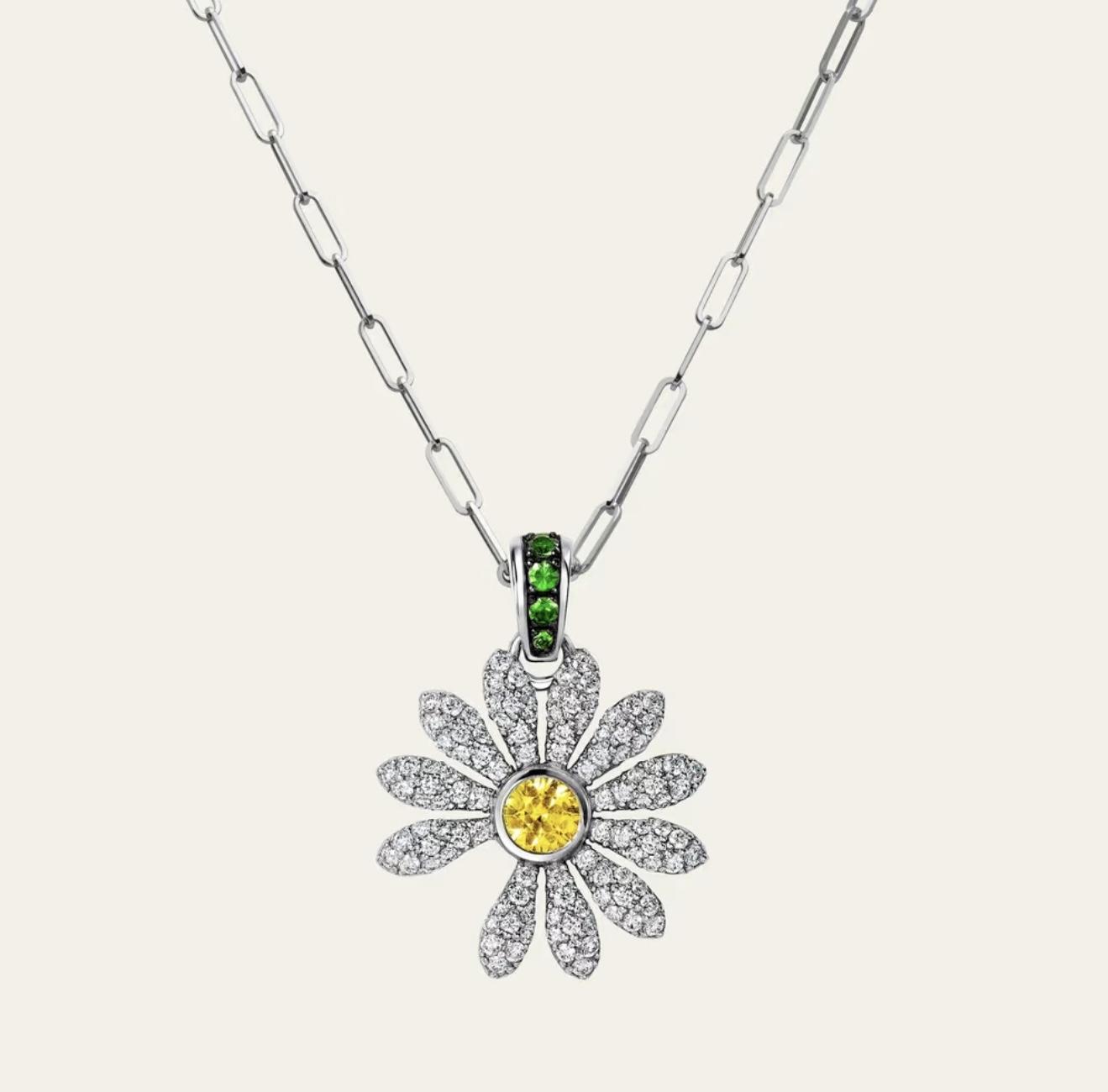 

a 880818 Ожерелье в стиле GD K-pop Горячий Идол G-DRAGON Официальное Ожерелье в том же стиле Новое Ожерелье-ромашка с инкрустацией бриллиантами