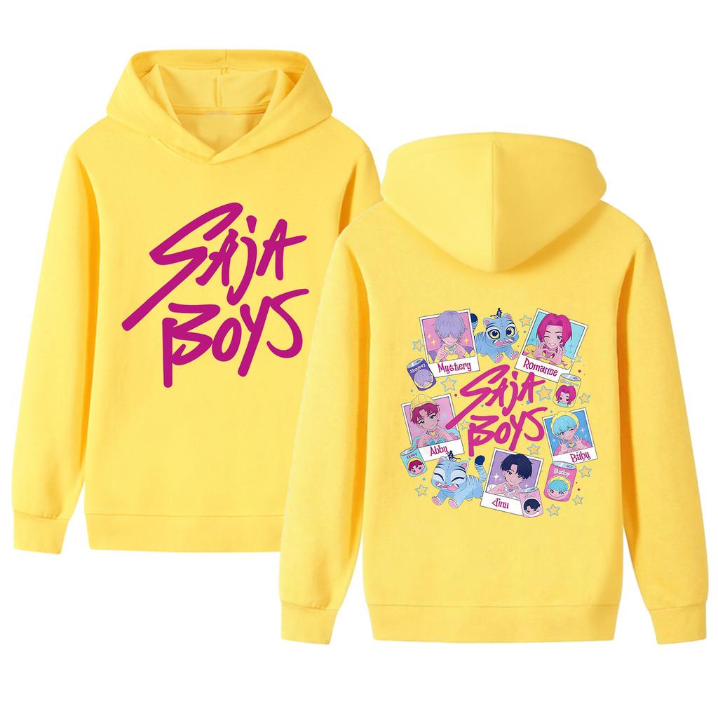 B1206-2 Kids Boys Girls Kpop Rumi Zoey Mira Sajaboys Double-sided Print Long Sleeves Hoodie