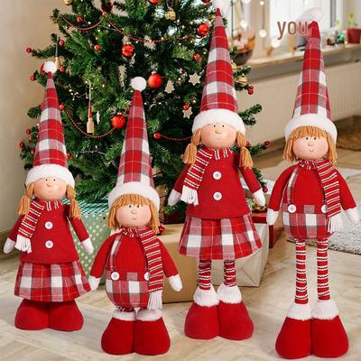 20-Inch Standing Christmas Doll - Cute Boy & Girl Festival Decoration Ornament