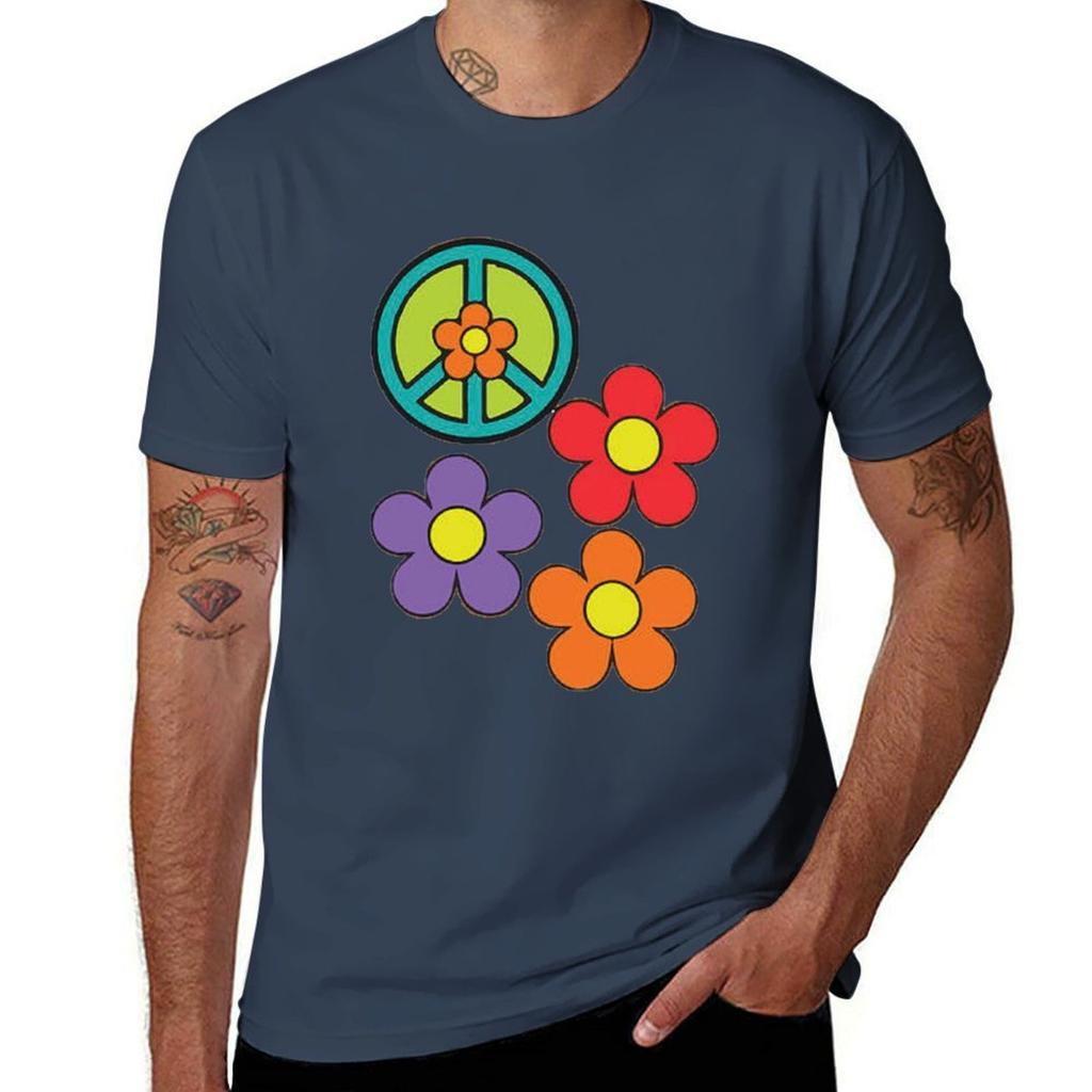 Flower Power Classic Tshirt Casual Lightweight Short Sleeve Top