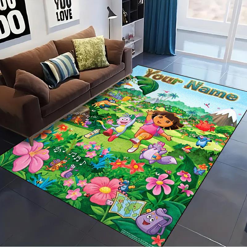 Name Custom Explorer Dora Carpet Rug for Living Room Bedroom Home Sofa Decoration,Kids play Non-slip Floor Mat