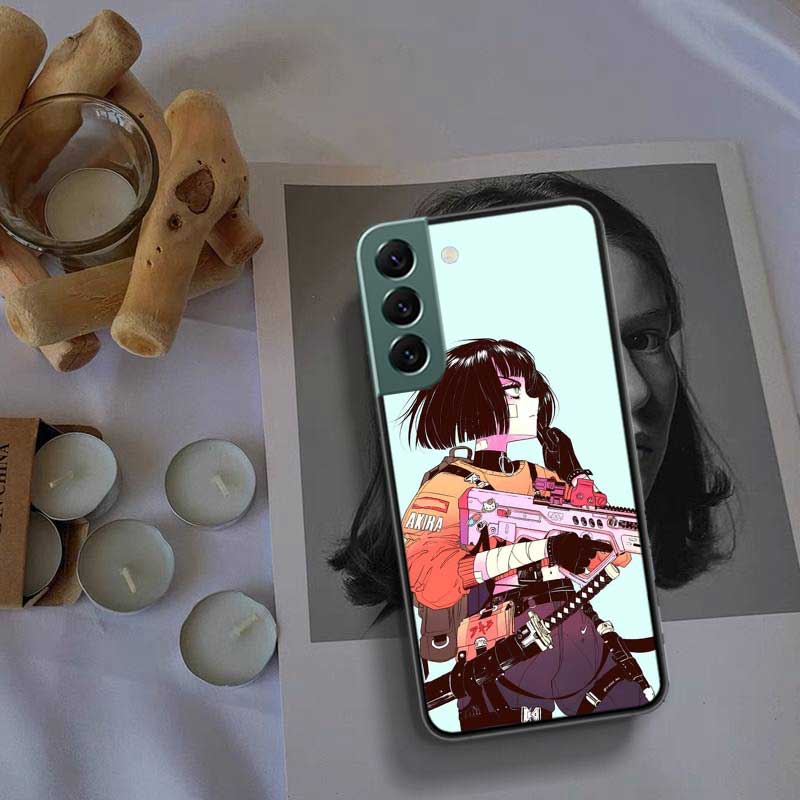 Vaporwave Glitch Anime Phone Case For Samsung Galaxy A12 A22 A32 A42 A52 A72 A54 A34 A24 A14 A73 A53 A33 A23 A13 5G F52 F62 Cove