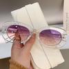 New Large Oval Frame Sunglasses UV400 Vintage Fashion for Men and Women Trendy Eyewear