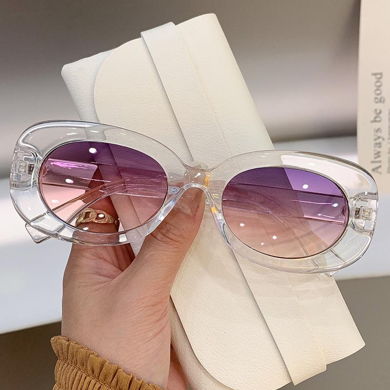 New Large Oval Frame Sunglasses UV400 Vintage Fashion for Men and Women Trendy Eyewear