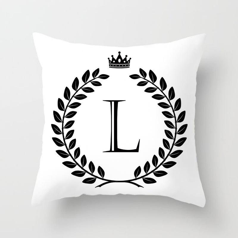 Nordic Simple Crown Letter Printing Pattern Cushion Cover Home Living Room Sofa Decoration Square Pillow Pillow Cover