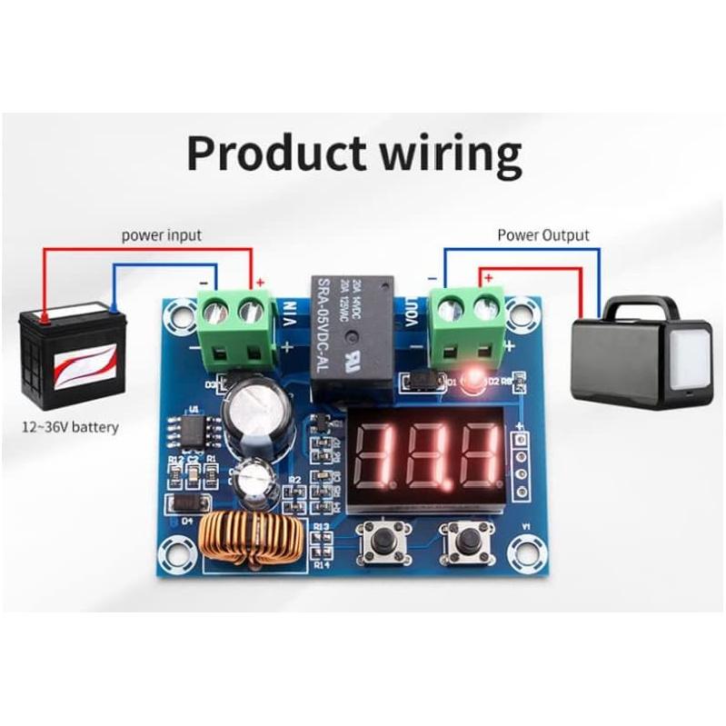 FainWan 2pcs DC 12V-36V Voltage Protection Module Digital Low Voltage Protector Disconnect Switch Over Discharge Protection Module