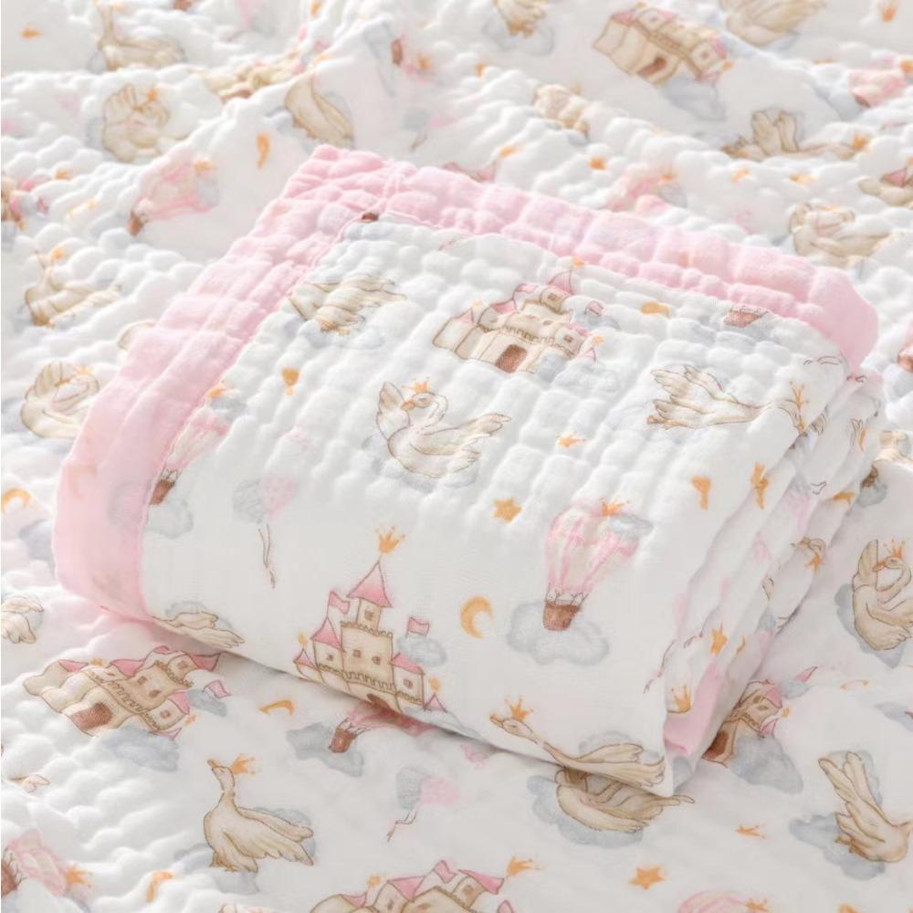 Baby Pure Cotton Class A Soft and Breathable Six-layer Integrated Children's Bath Towel Kindergarten Small Quilt