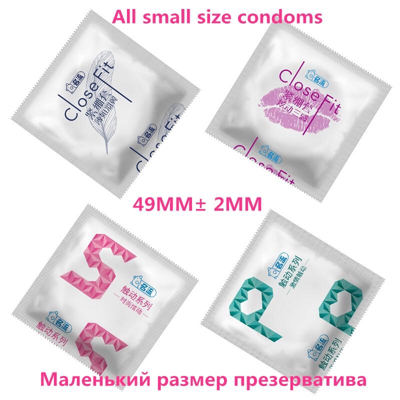58pcs Condoms for Man Delay Small Size 49mm Natural Latex Spike Dotted Condoms Sex Products