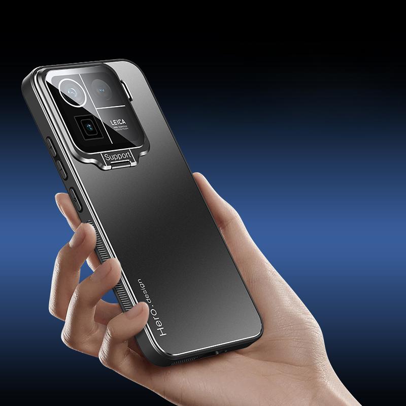 Pentru Xiaomi 15 Pro 14T Husă cu lentile metalice pentru cameră Capac suport invizibil pentru Mi15 14 T 13T Pro 14Pro 14 Civi Husă ultra rezistentă la șocuri mat cu suport