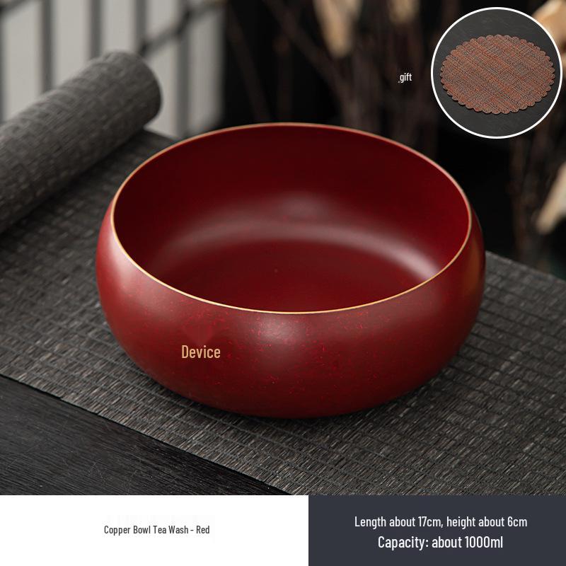 High-Grade Brass Tea Wash Basin for Home or Office - Chinese Retro Style Water Container