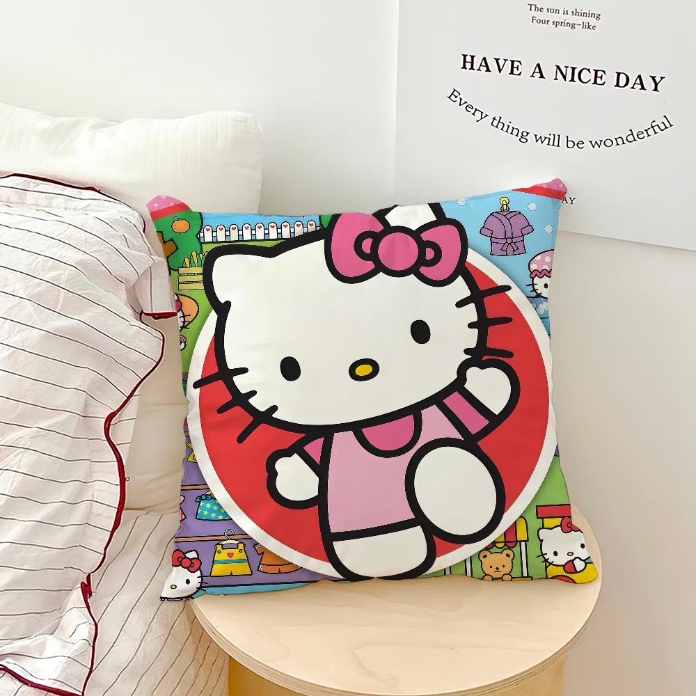 Funny Art Cartoon Kawaii H-Hello K-Kitty Sro Comfort Soft Hogar Pillowcase For Sofa Living Room Bed Home Decor Protective Covers