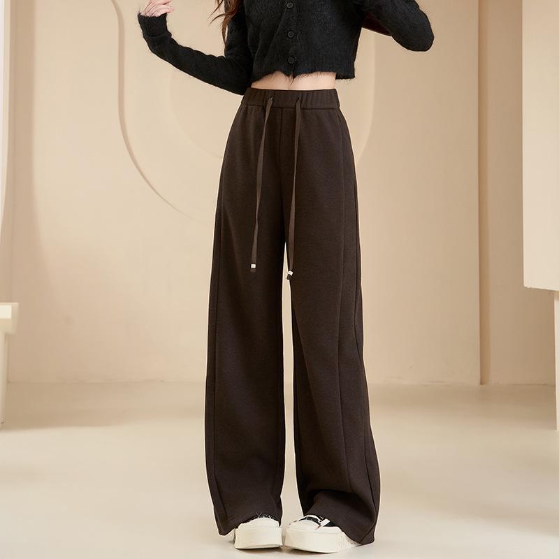 

2026 Women s Tencel Wool Thickened Wide-Leg Pants for Autumn/Winter - New Year Style Large