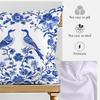 Chinese Style Pattern Throw Pillow Cases Flowers And Birds Painting Soft Cushion Cover For Home Decor Easy To Clean 17.7*17.7in